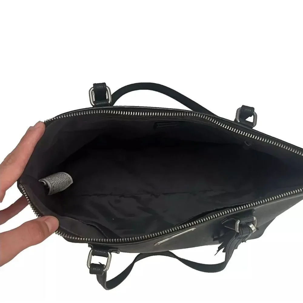 Totto Carinae Medium Tote‎ Bag Black Polyvinyl Roomy Travel Office Casual Tassel